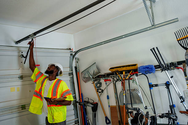Professional Garage Door Panel Replacement technician working in Sacred Heart University, CT